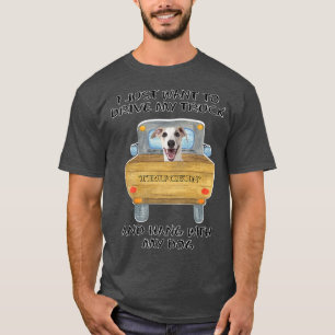 Truck Driving Dog Whippet  T-Shirt