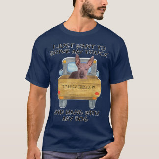 Truck Driving Dog Xoloitzcuintli T-Shirt