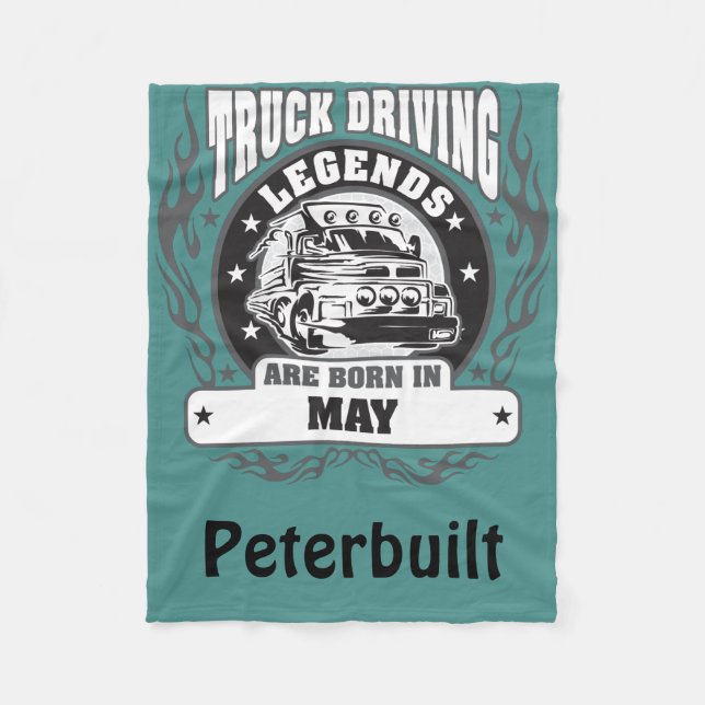 Truck Driving Legends Are Born In May Add Name Fleece Blanket (Front)