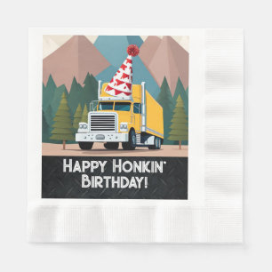 Truck Happy Birthday Party Funny Equipment Napkin