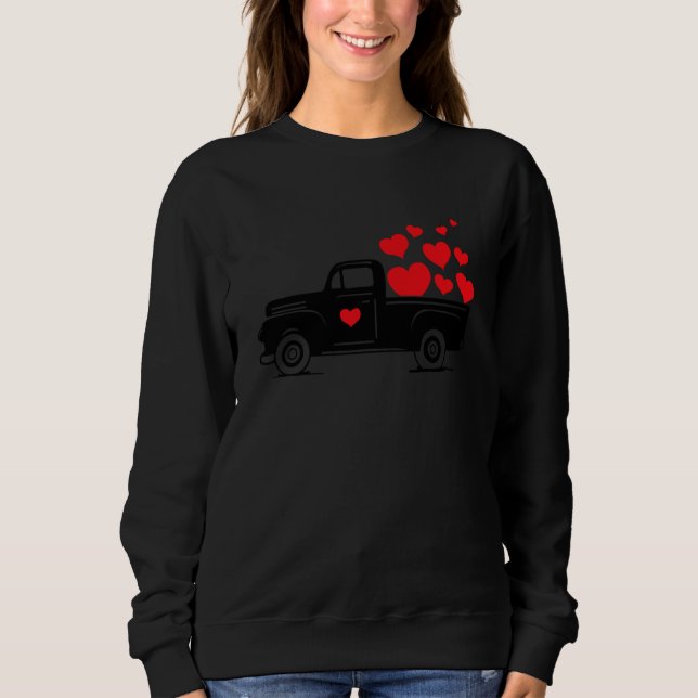 Truck Heart Love Valentines Sweatshirt (Front)