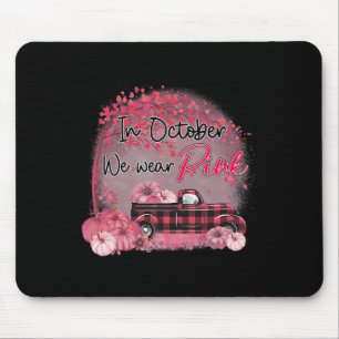 Truck In October We Wear Pink Breast Cancer Mouse Pad