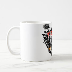 Truck Life Grunge Distressed Chrome Red Trucker Li Coffee Mug