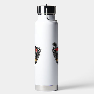 Truck Life Grunge Distressed Chrome Red Trucker Li Water Bottle
