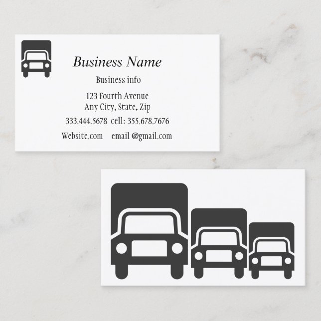 Truck Lines Trucking  Freightways Transport  Business Card (Front/Back)