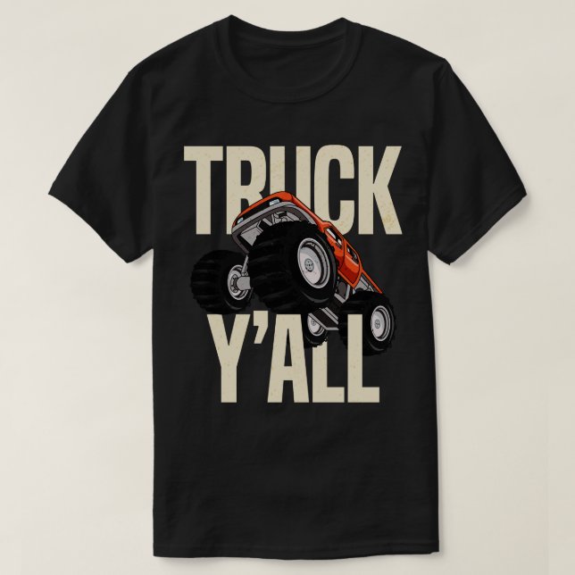 Truck  Monster 4x4 Pickup Truck Redneck Cowboy Cow T-Shirt (Design Front)