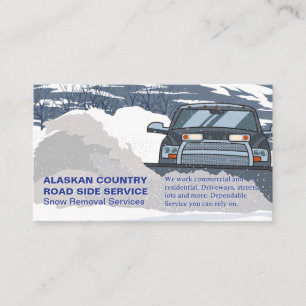 Truck Moving Snow in the Winter Business Card