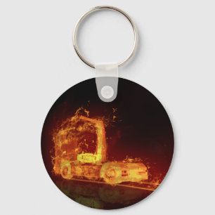 Truck on Fire! - Keychain