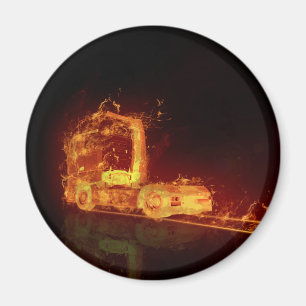 Truck on Fire! - Magnet