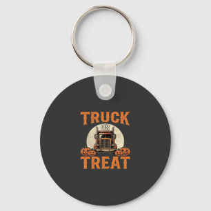 Truck or Treat Halloween Semi Truck Design_1 Key Ring