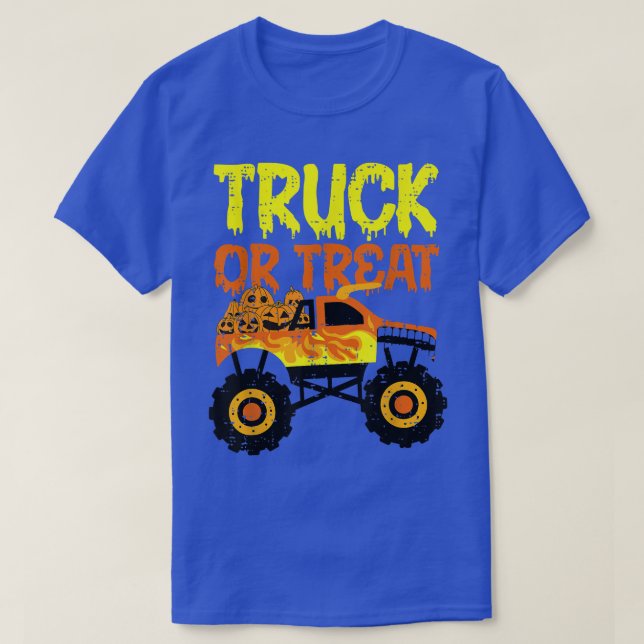 Truck Or Treat Pumpkins Toddler Boys Halloween Mon T-Shirt (Design Front)
