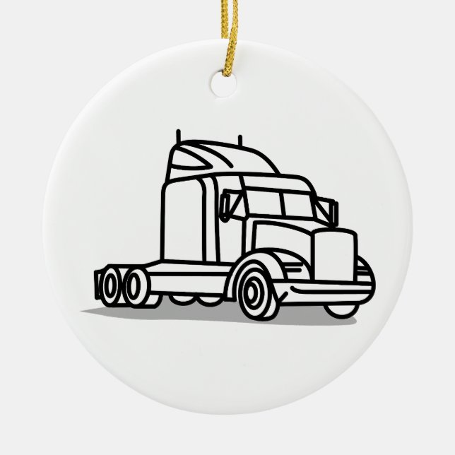 Truck Outline Ceramic Tree Decoration (Front)