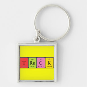 Truck periodic table keyring