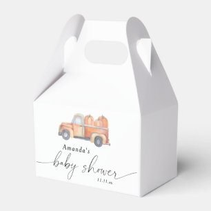 Truck pumpkin autumn baby shower favour box