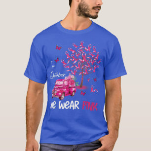 Truck Pumpkin Fall In October We Wear Pink Breast  T-Shirt