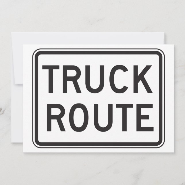 Truck Route Sign Invitations (Front)