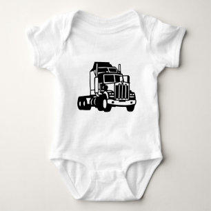 TRUCK semi trailer trucker  american Baby Bodysuit