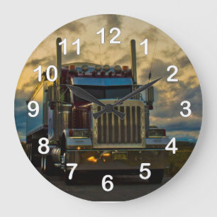 Truck Stop Sky Large Clock