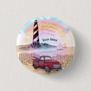 Truck Stormy Lighthouse  3 Cm Round Badge