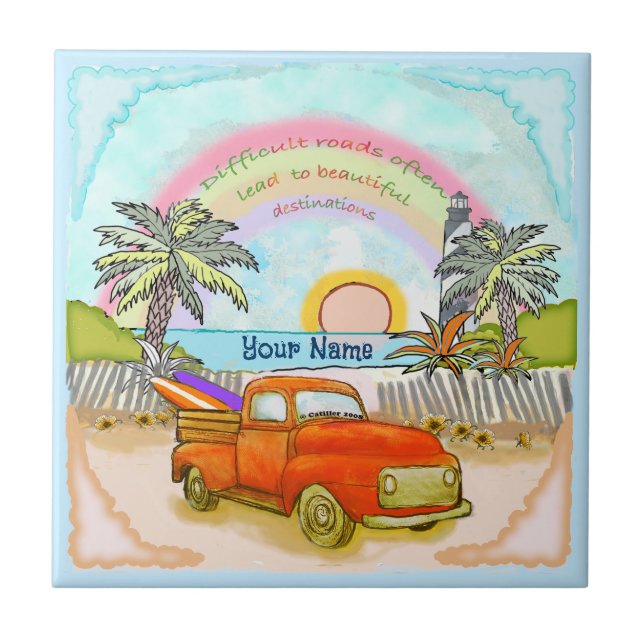 Truck Surfer  lighthouse tile (Front)
