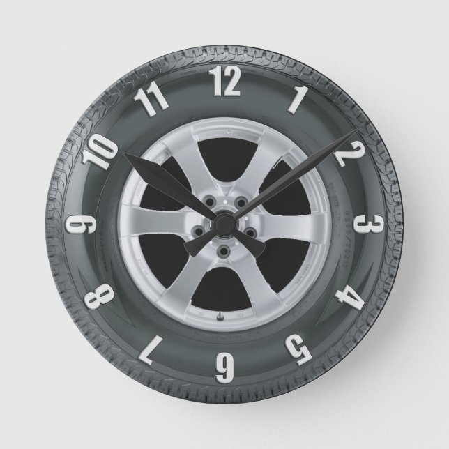 Truck Tire Lorry Tyre Truckers Art Clock (Front)
