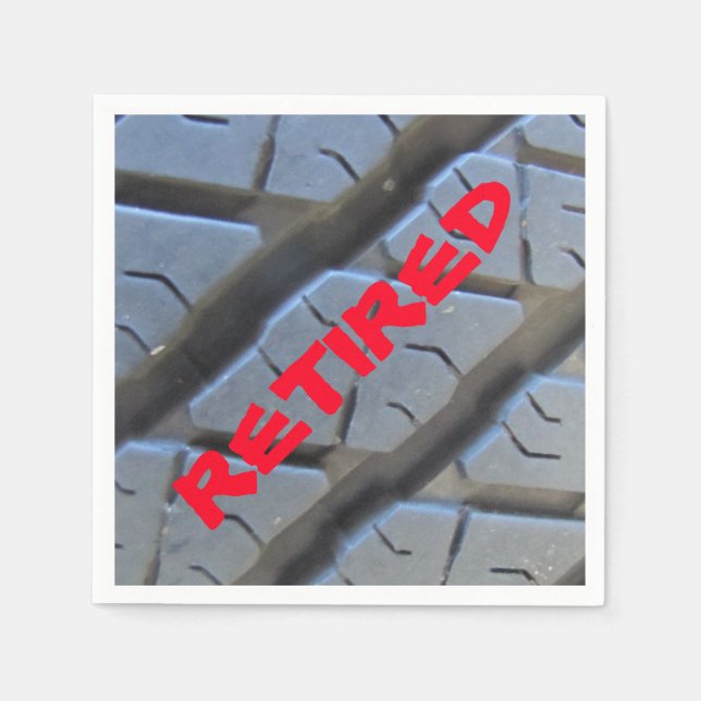 Truck Tire Retirement Cocktail Paper Napkins! Napkin (Front)