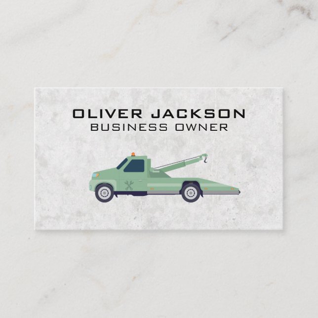 Truck Towing Service | Construction Business Card (Front)