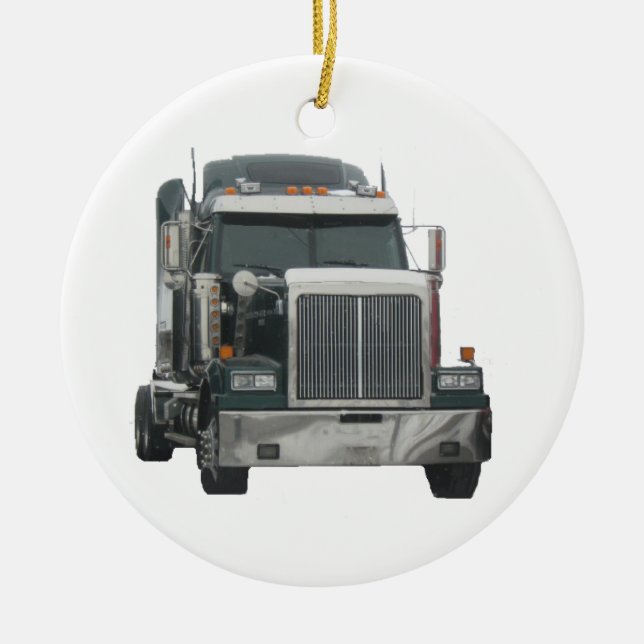 Truck tractor ceramic ornament (Front)