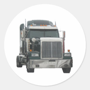 Truck tractor classic round sticker