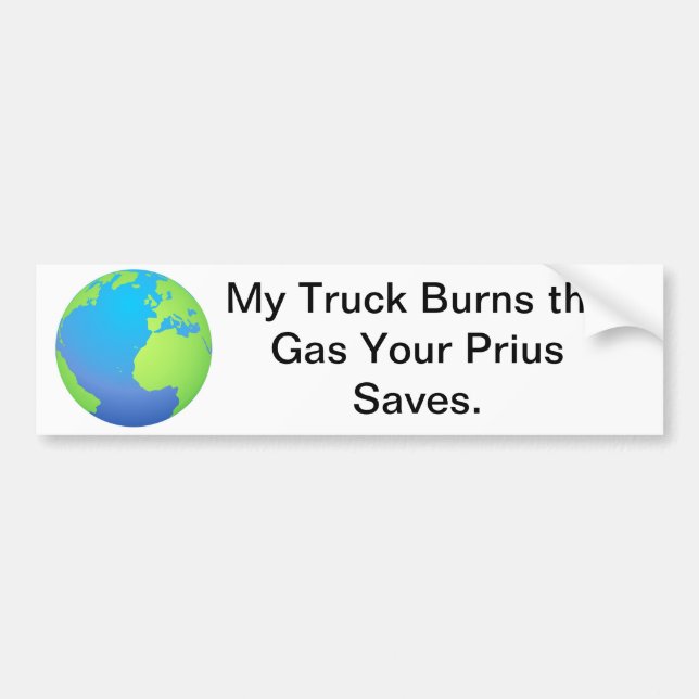 Truck vs. Prius Bumper Sticker (Front)