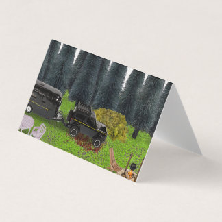 Truck with Camper in the Woods Cleared Camping Spo