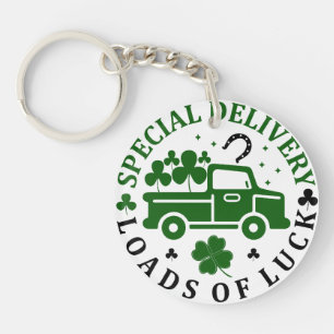 Truck with clovers St. Patricks Day Key Ring
