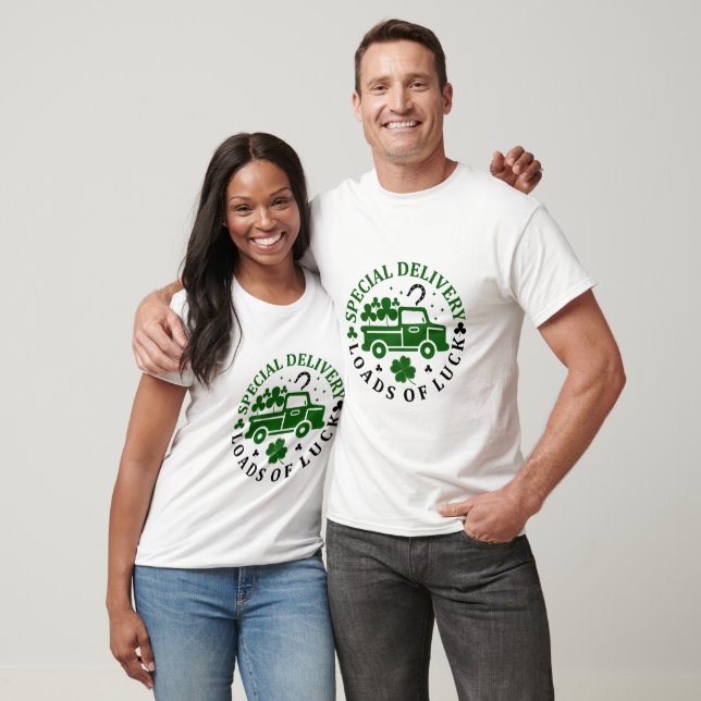 Truck with clovers St. Patricks Day T-Shirt (Unisex)