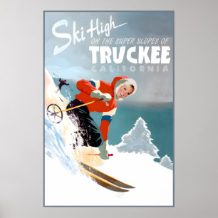 Truckee California Travel Poster Sierra Nevada