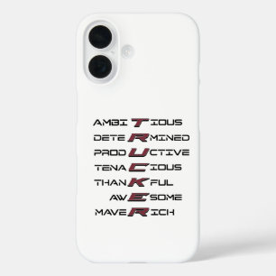 Trucker Acrostic Professional Traits Strength iPhone 16 Case