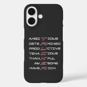 Trucker Acrostic Professional Traits Strength iPhone 16 Case