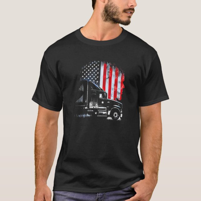 trucker American Big Rigs Diesel Truck Driver  65 T-Shirt (Front)