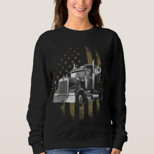 Trucker American Flag Big Rig Semi-Trailer Truck D Sweatshirt