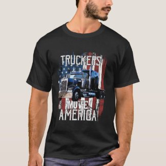 Trucker American Flag Truck Driver Gift T-Shirt