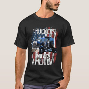 Trucker American Flag Truck Driver T-Shirt