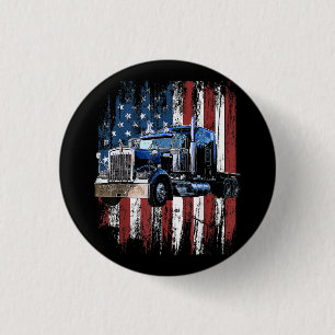 Trucker American Flag Truck Driver Truck Driver Gi 3 Cm Round Badge