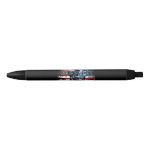 Trucker American Flag Truck Driver Truck Driver Gi Black Ink Pen