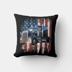 Trucker American Flag Truck Driver Truck Driver Gi Cushion
