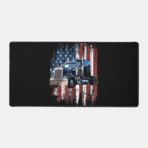 Trucker American Flag Truck Driver Truck Driver Gi Desk Mat