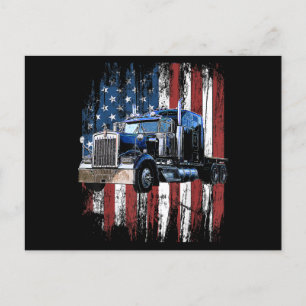 Trucker American Flag Truck Driver Truck Driver Gi Holiday Postcard