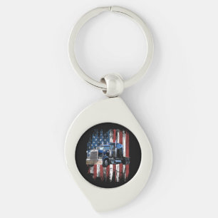 Trucker American Flag Truck Driver Truck Driver Gi Key Ring