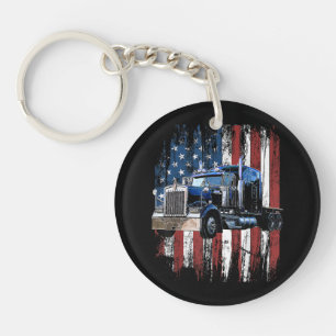 Trucker American Flag Truck Driver Truck Driver Gi Key Ring