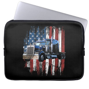 Trucker American Flag Truck Driver Truck Driver Gi Laptop Sleeve