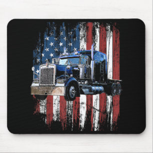 Trucker American Flag Truck Driver Truck Driver Gi Mouse Pad