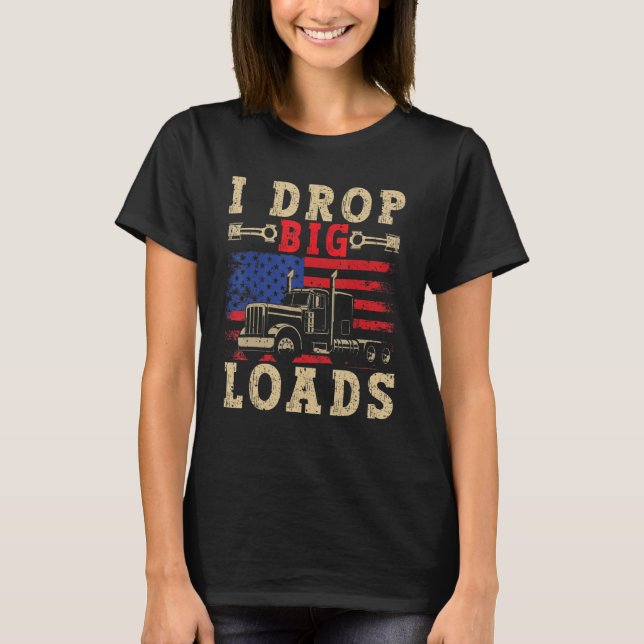 Trucker American For Men Women Semi Truck Driver T-Shirt (Front)